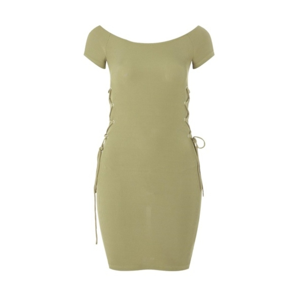 TOPSHOP LACE UP SIDE BODY CON DRESS
